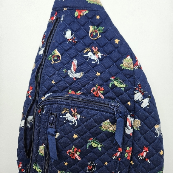 Vera Bradley Quilted Sling Backpack Winter Print - Picture 3 of 8